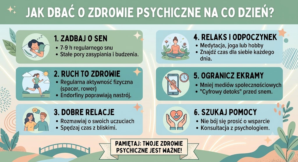 Zdrowie psychiczne na co dzień: sen, stres, relacje i odpoczynek