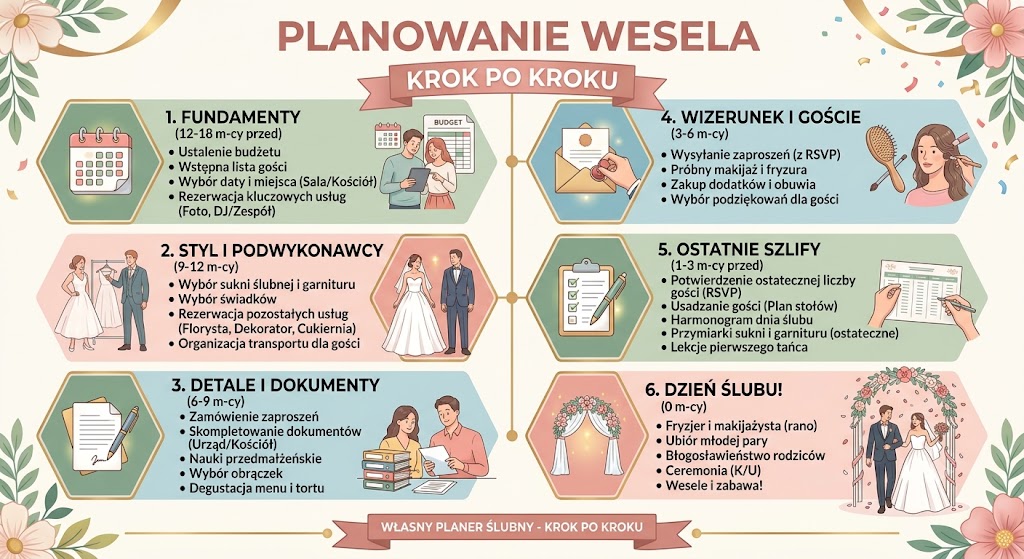 Jak zorganizować wesele krok po kroku i nie pogubić się w przygotowaniach