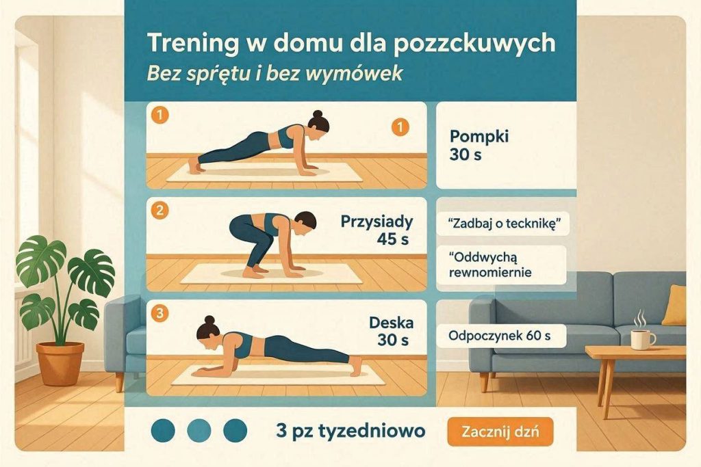 Trening w domu dla początkujących bez sprzętu i wymówek