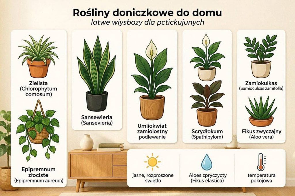 Rośliny doniczkowe do domu – gatunki łatwe w pielęgnacji