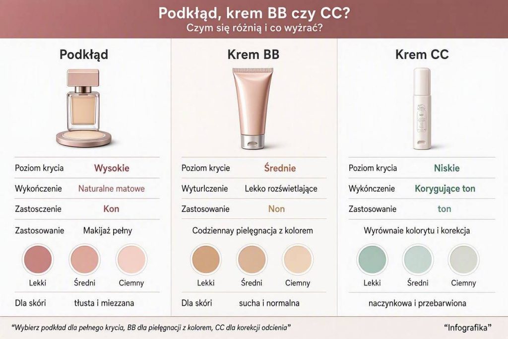Podkład, krem BB czy CC – czym się różnią i co wybrać?