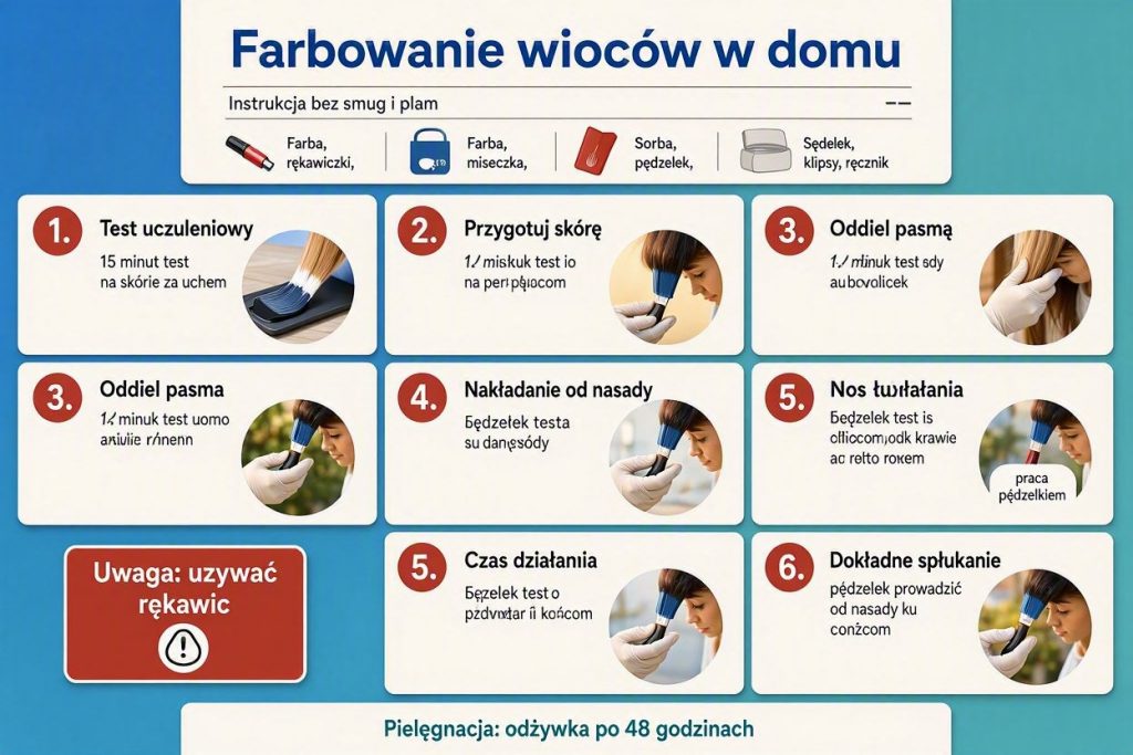 Jak farbować włosy samemu? Instrukcja bez smug i plam
