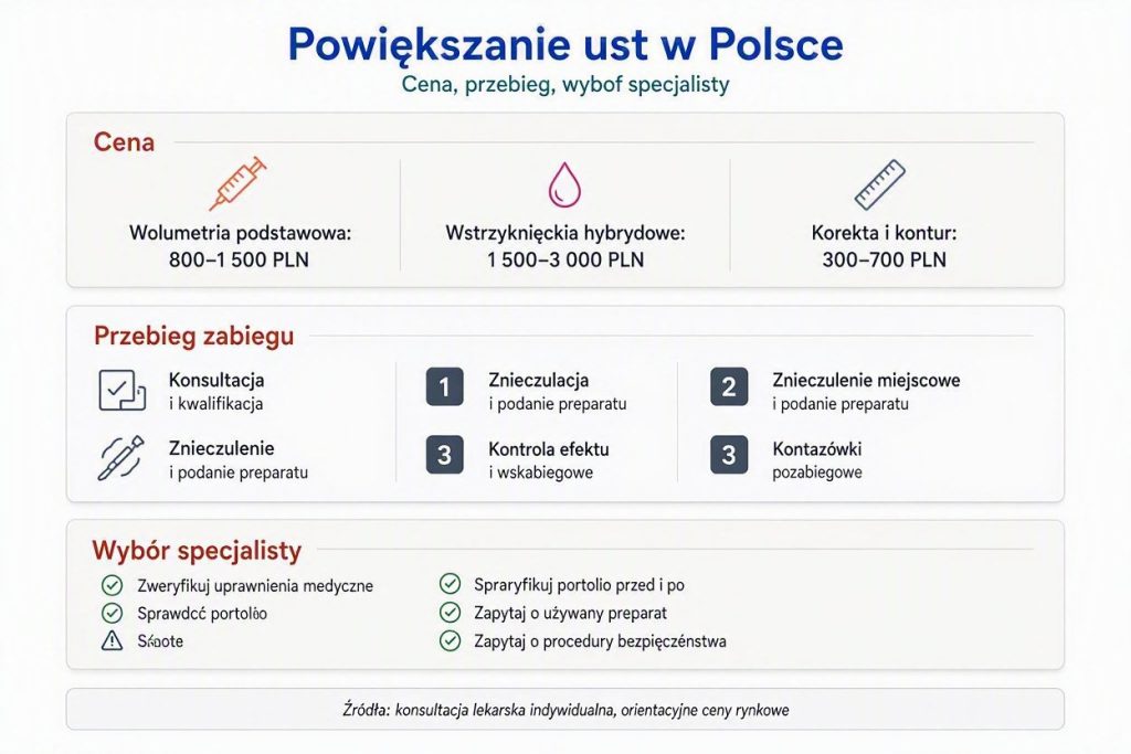 Powiększanie ust w Polsce: cena, przebieg i wybór specjalisty