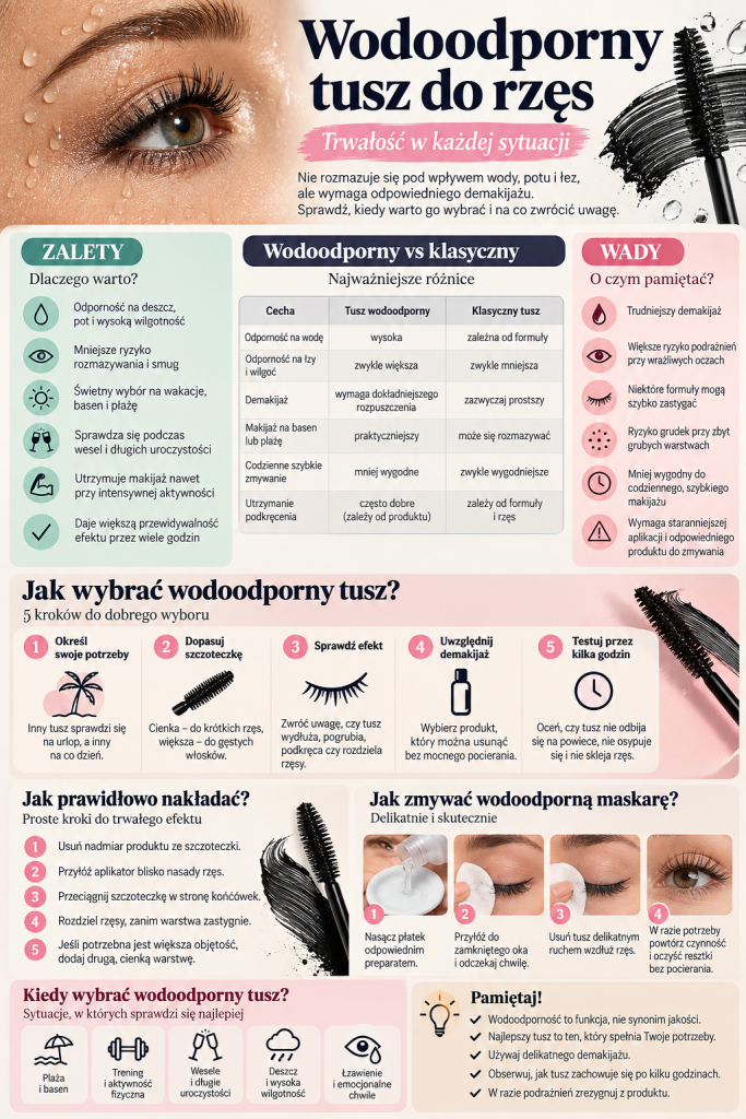 Wodoodporny tusz do rzęs – zalety, wady i dobór maskary