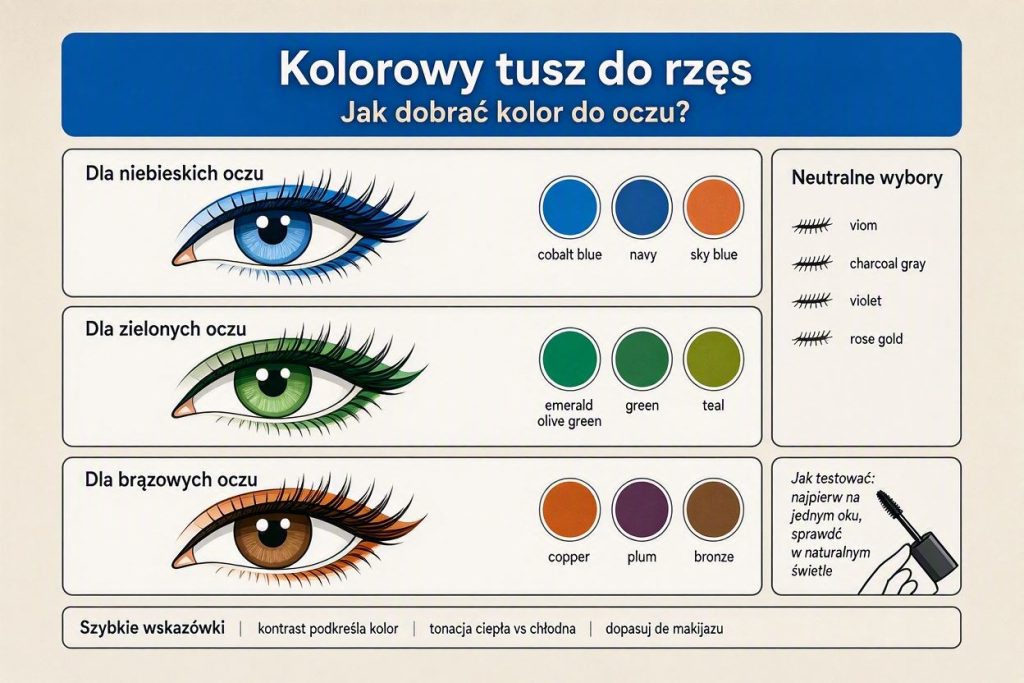 Kolorowy tusz do rzęs – jak dobrać kolor do oczu?