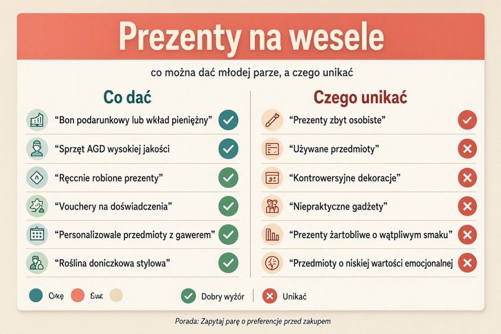 Prezenty na wesele: co można dać młodej parze, a czego unikać?