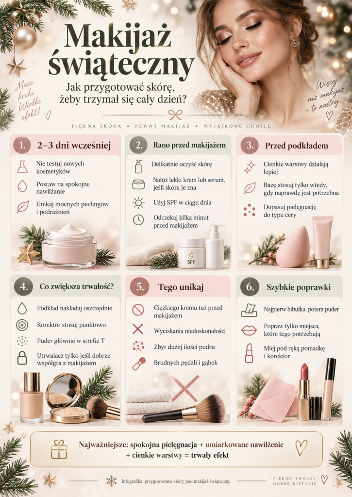 Jak przygotować skórę pod makijaż świąteczny, żeby był trwały?